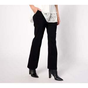 LOGO by Lori Goldstein Women's Petite Pants 12P AnyWEAR Stretch Black A648500